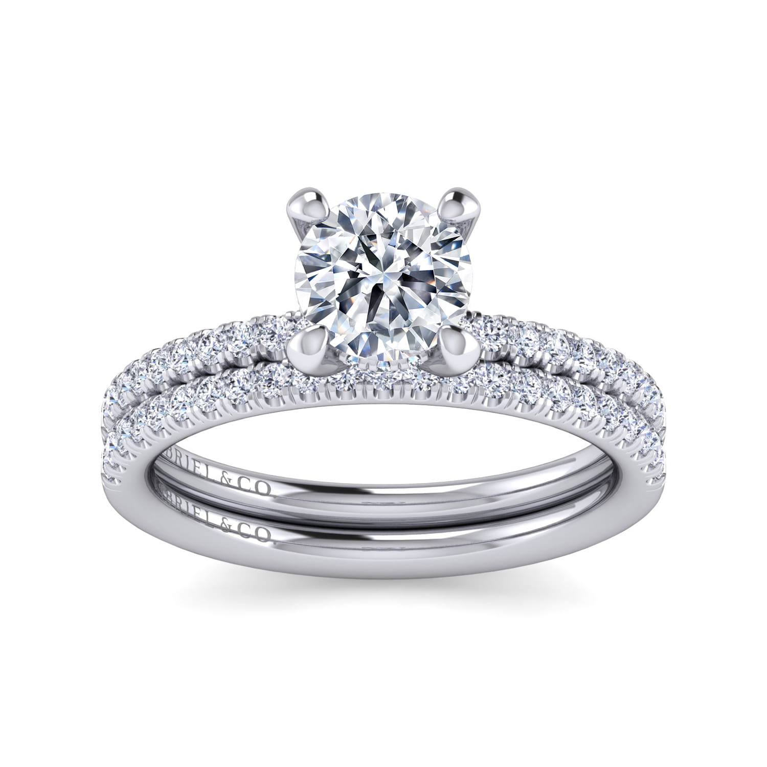 Stasia - 14K White Gold Round Cut Diamond Engagement Ring - 0.2 ct - Shot 4