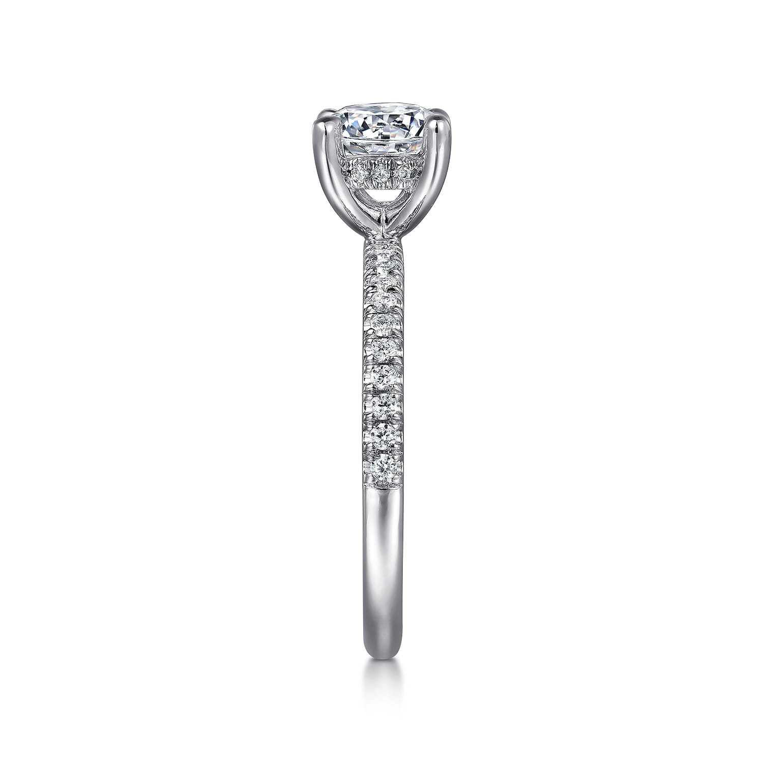 Stasia - 14K White Gold Round Cut Diamond Engagement Ring - 0.2 ct - Shot 5