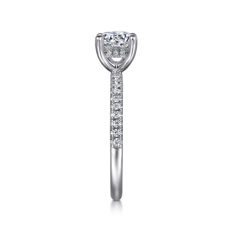 Stasia - 14K White Gold Round Cut Diamond Engagement Ring - 0.2 ct - Shot 5