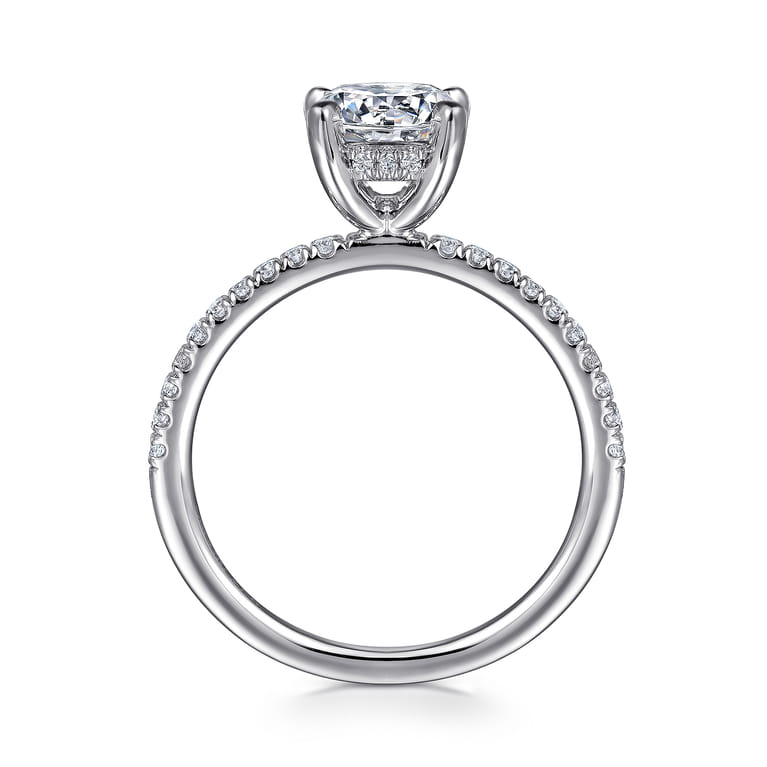 Stasia - 14K White Gold Round Cut Diamond Engagement Ring - 0.21 ct - Shot 2