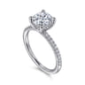 Stasia - 14K White Gold Round Cut Diamond Engagement Ring - 0.21 ct