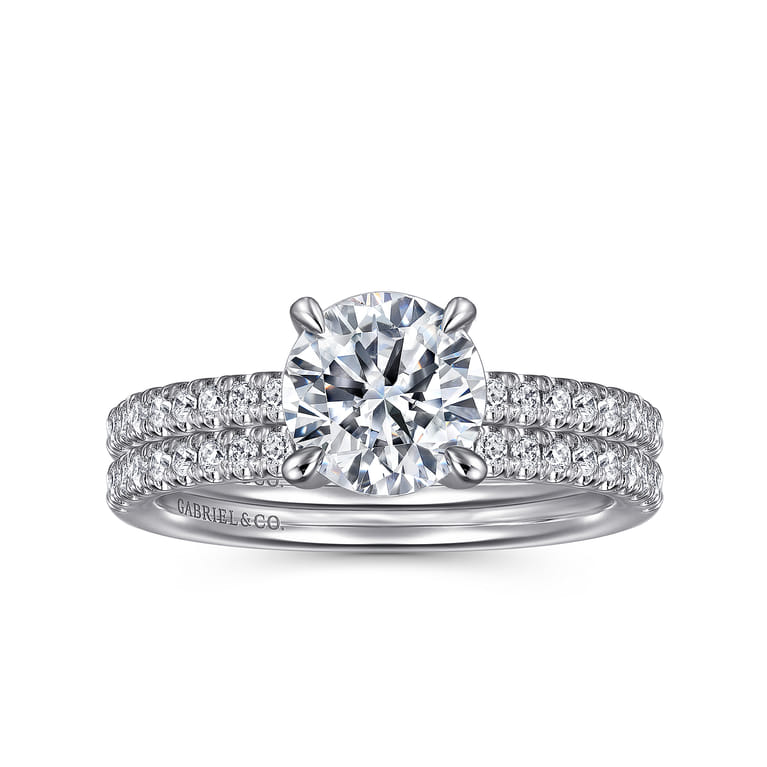 Stasia - 14K White Gold Round Cut Diamond Engagement Ring - 0.21 ct - Shot 4