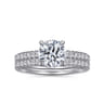 Stasia - 14K White Gold Round Cut Diamond Engagement Ring - 0.21 ct