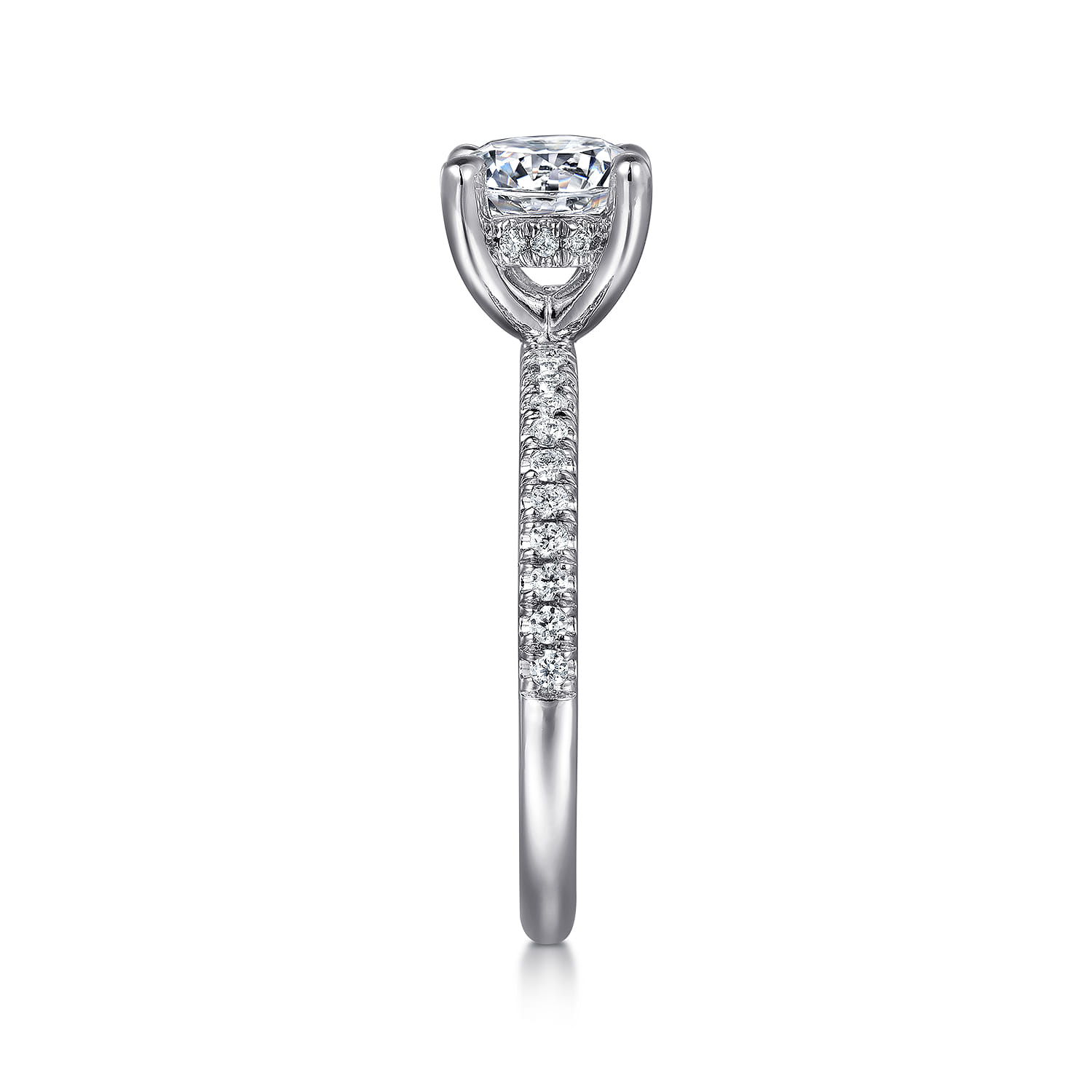 Stasia - 14K White Gold Round Cut Diamond Engagement Ring - 0.21 ct - Shot 5
