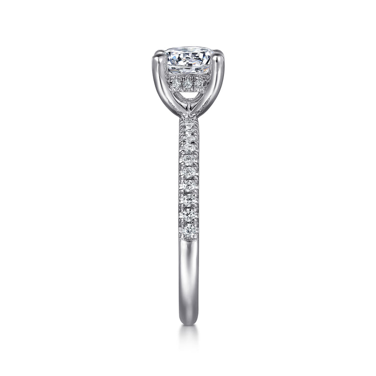 Stasia - 14K White Gold Round Cut Diamond Engagement Ring - 0.21 ct - Shot 5
