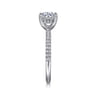 Stasia - 14K White Gold Round Cut Diamond Engagement Ring - 0.21 ct