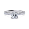 Stasia - 14K White Gold Round Cut Diamond Engagement Ring - 0.25 ct