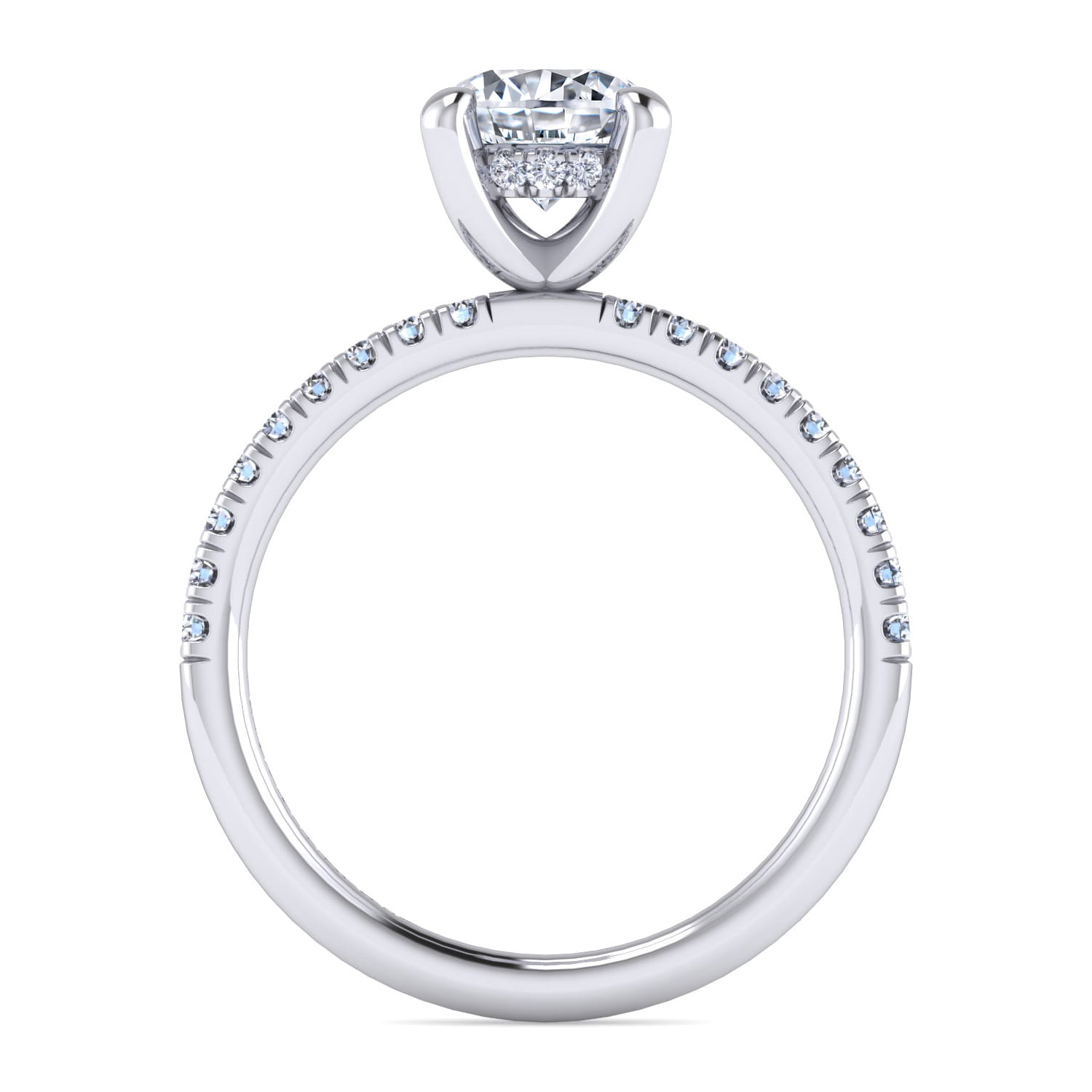 Stasia - 14K White Gold Round Cut Diamond Engagement Ring - 0.25 ct - Shot 2