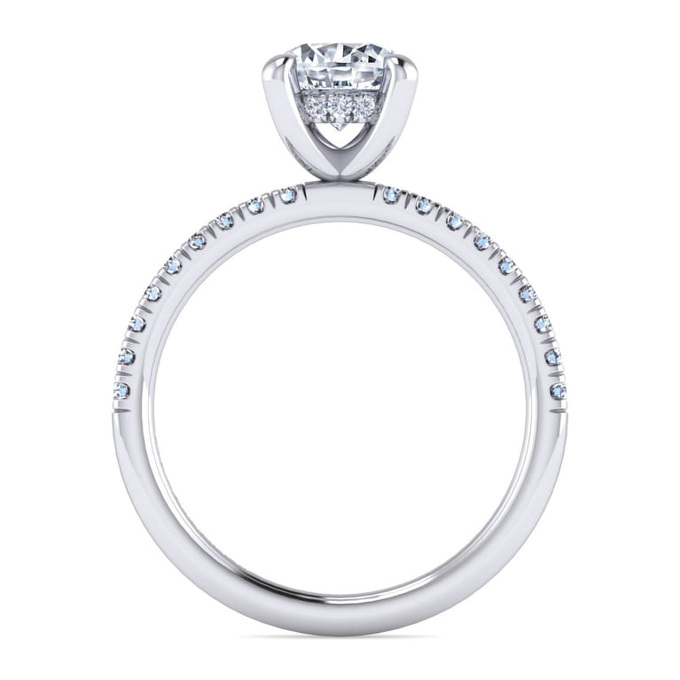 Stasia - 14K White Gold Round Cut Diamond Engagement Ring - 0.25 ct - Shot 2