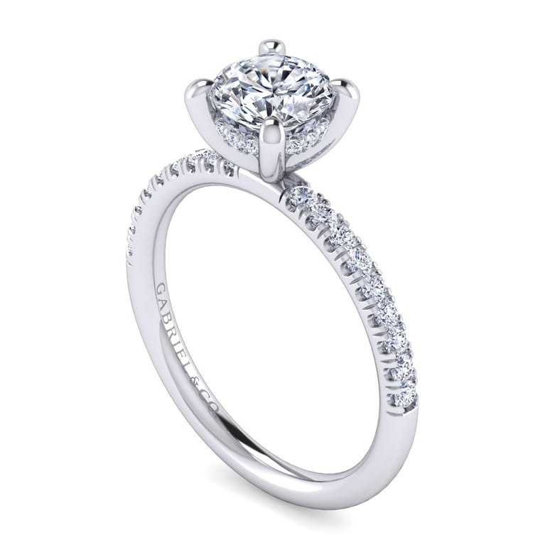 Stasia - 14K White Gold Round Cut Diamond Engagement Ring - 0.25 ct - Shot 3