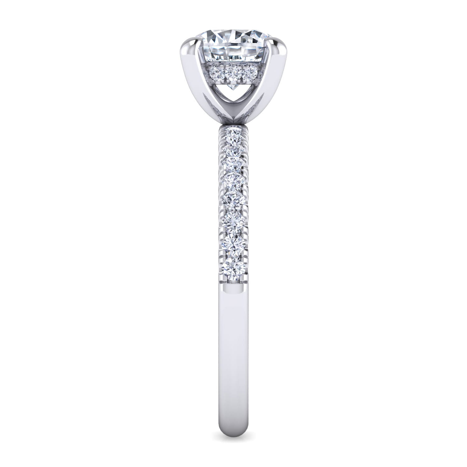 Stasia - 14K White Gold Round Cut Diamond Engagement Ring - 0.25 ct - Shot 5
