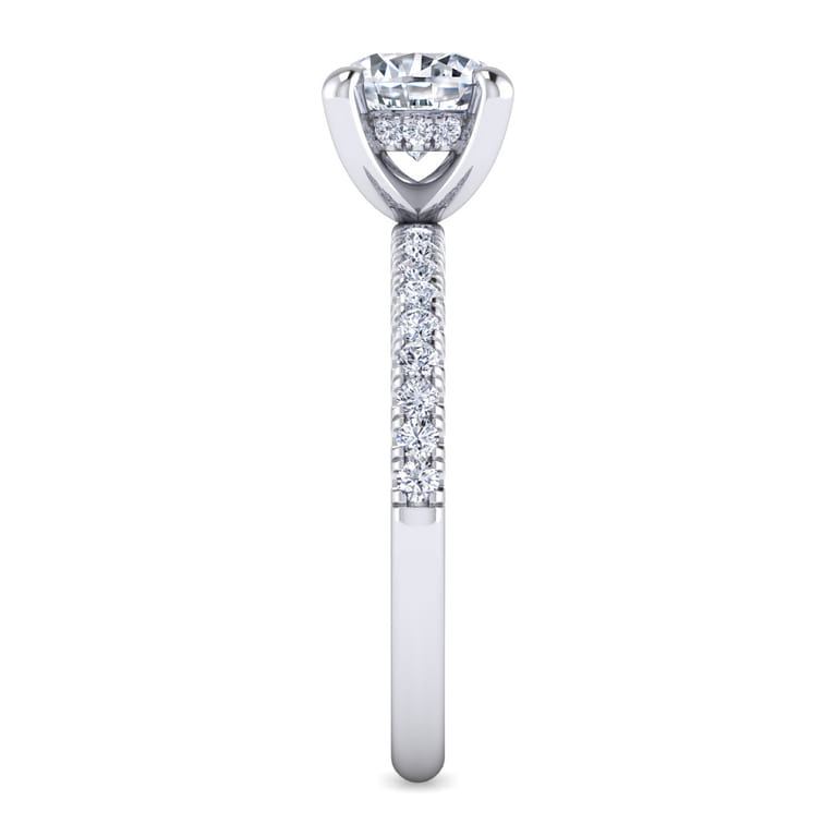 Stasia - 14K White Gold Round Cut Diamond Engagement Ring - 0.25 ct - Shot 5