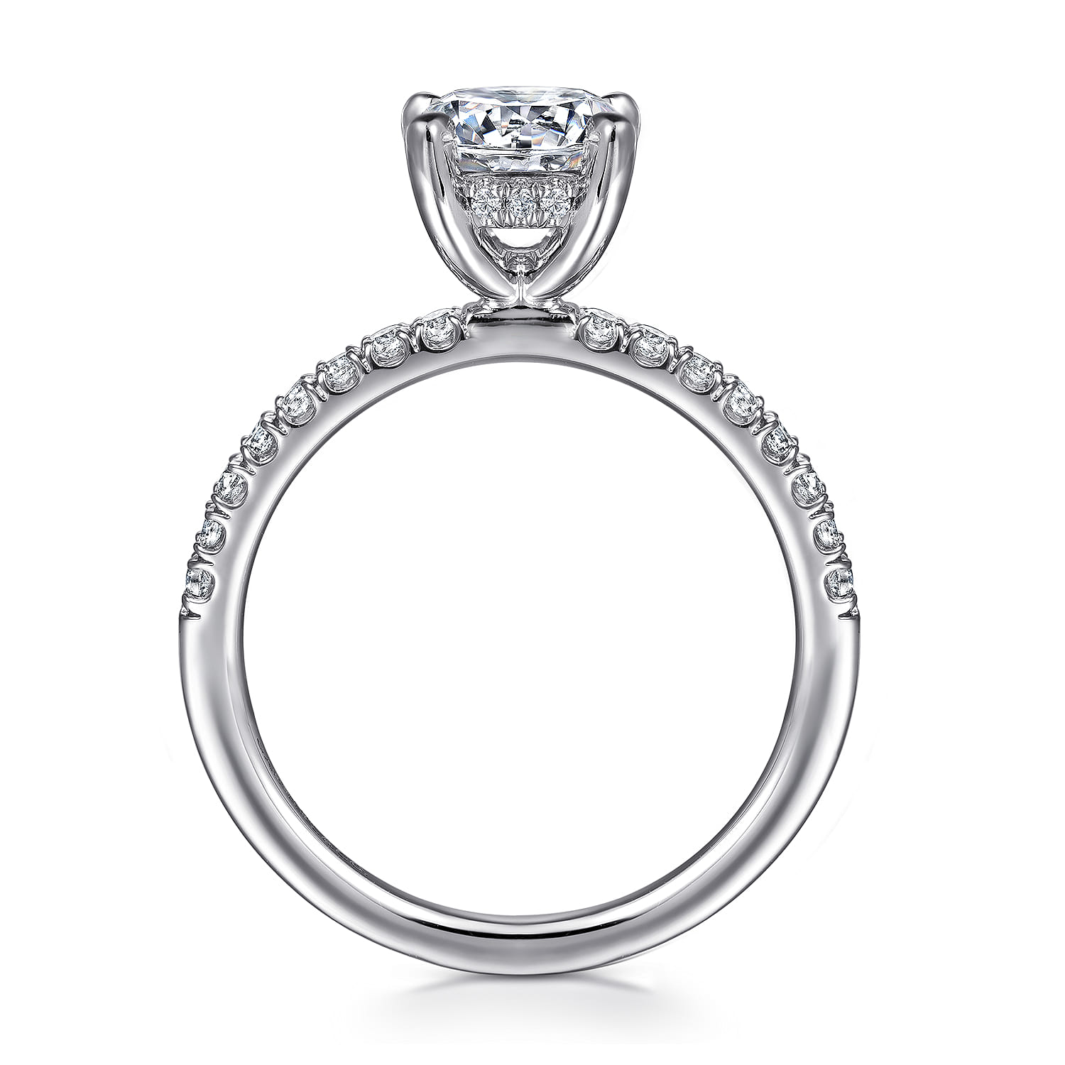 Stasia - 14K White Gold Round Cut Diamond Engagement Ring - 0.35 ct - Shot 2