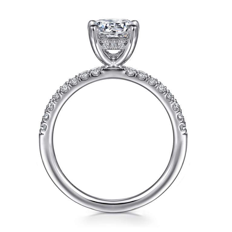 Stasia - 14K White Gold Round Cut Diamond Engagement Ring - 0.35 ct - Shot 2