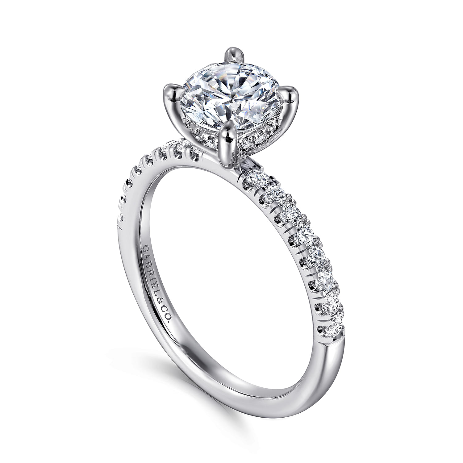 Stasia - 14K White Gold Round Cut Diamond Engagement Ring - 0.35 ct - Shot 3