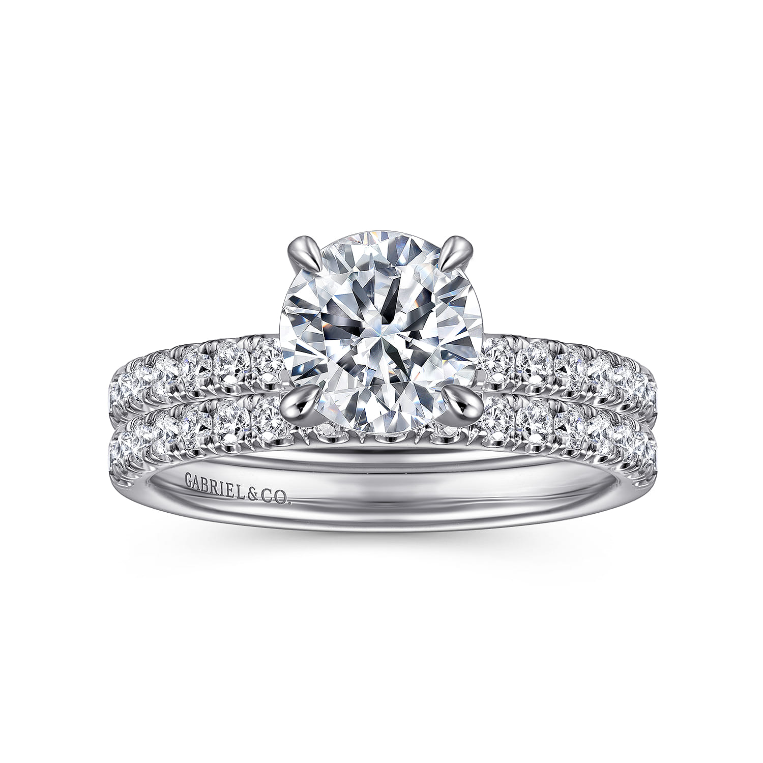 Stasia - 14K White Gold Round Cut Diamond Engagement Ring - 0.35 ct - Shot 4