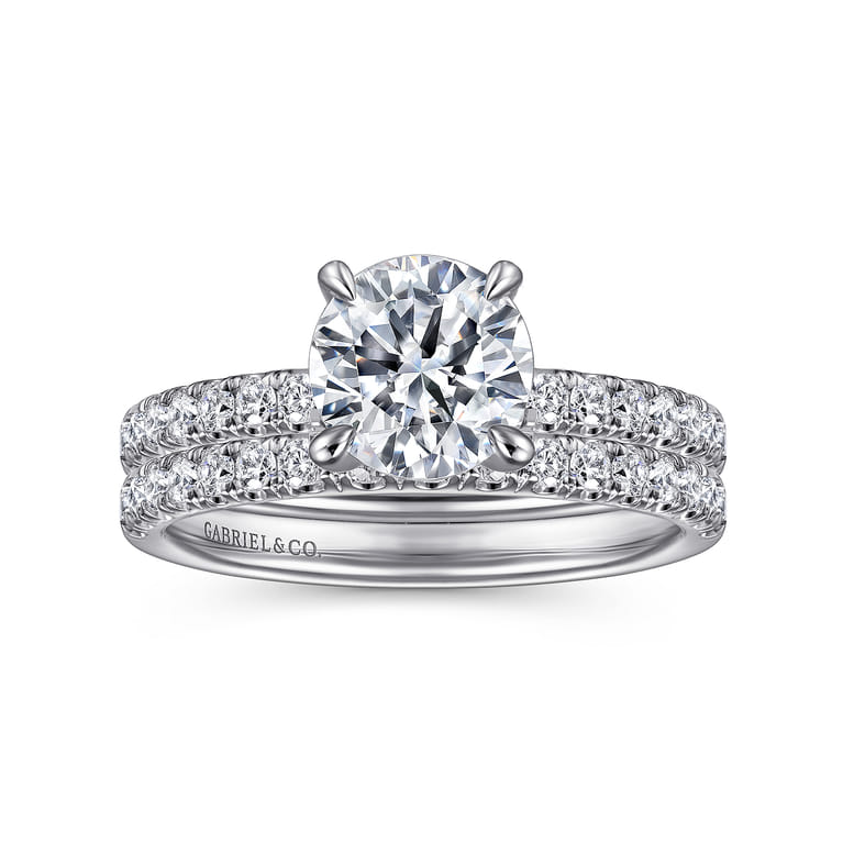 Stasia - 14K White Gold Round Cut Diamond Engagement Ring - 0.35 ct - Shot 4