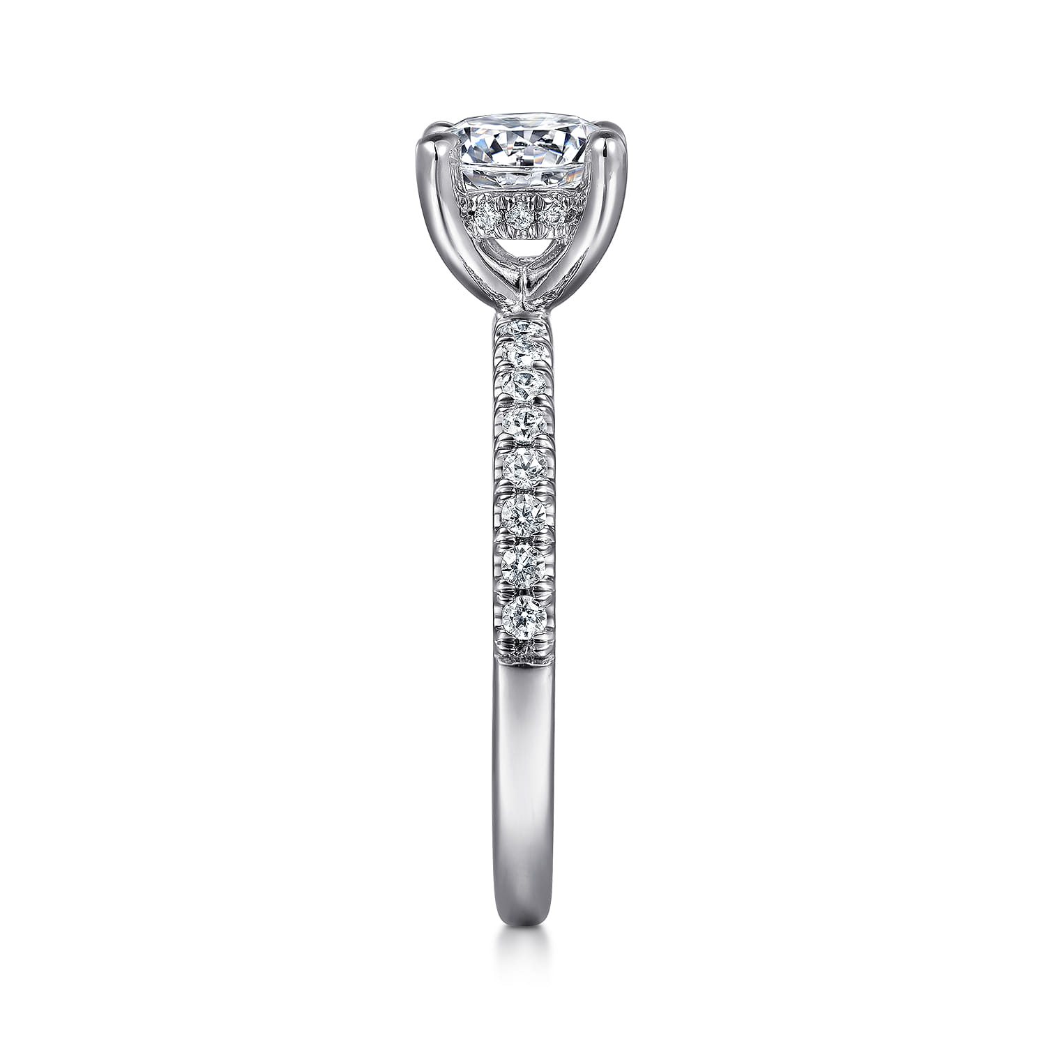Stasia - 14K White Gold Round Cut Diamond Engagement Ring - 0.35 ct - Shot 5