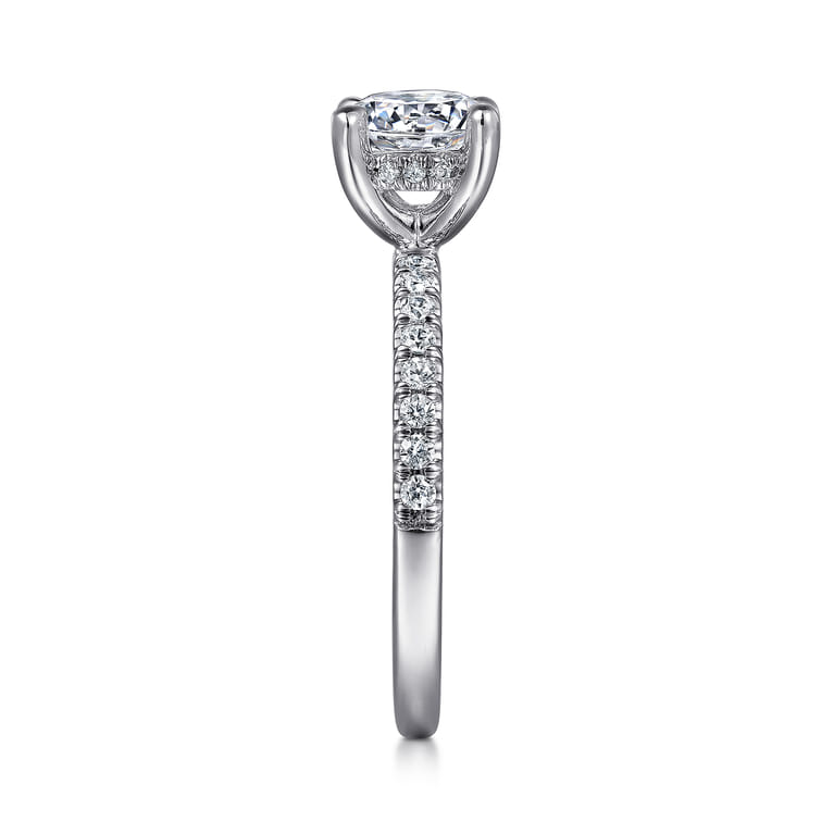 Stasia - 14K White Gold Round Cut Diamond Engagement Ring - 0.35 ct - Shot 5