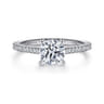 Abbie - 14K White Gold Round Diamond Engagement Ring - 0.21 ct