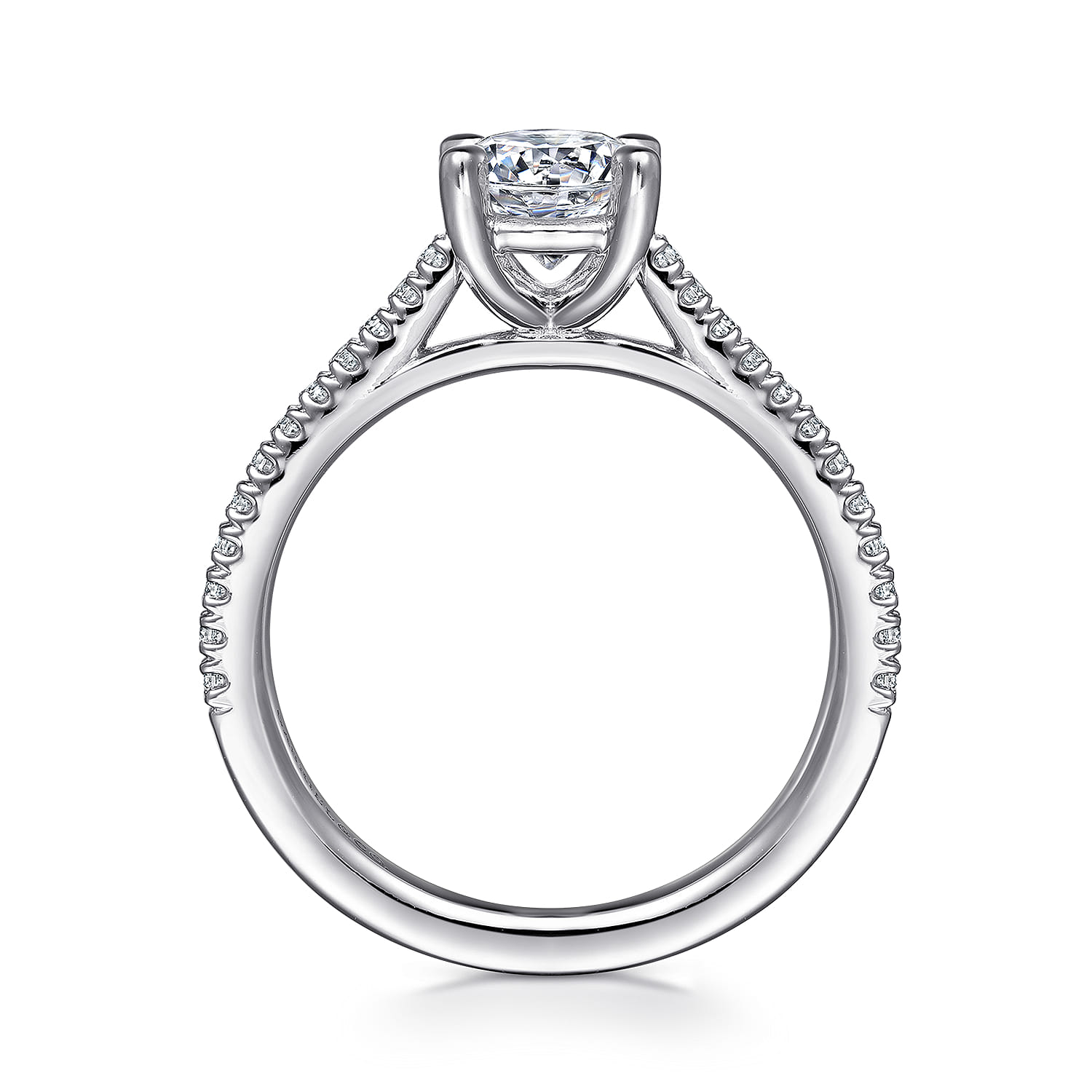 Abbie - 14K White Gold Round Diamond Engagement Ring - 0.21 ct - Shot 2