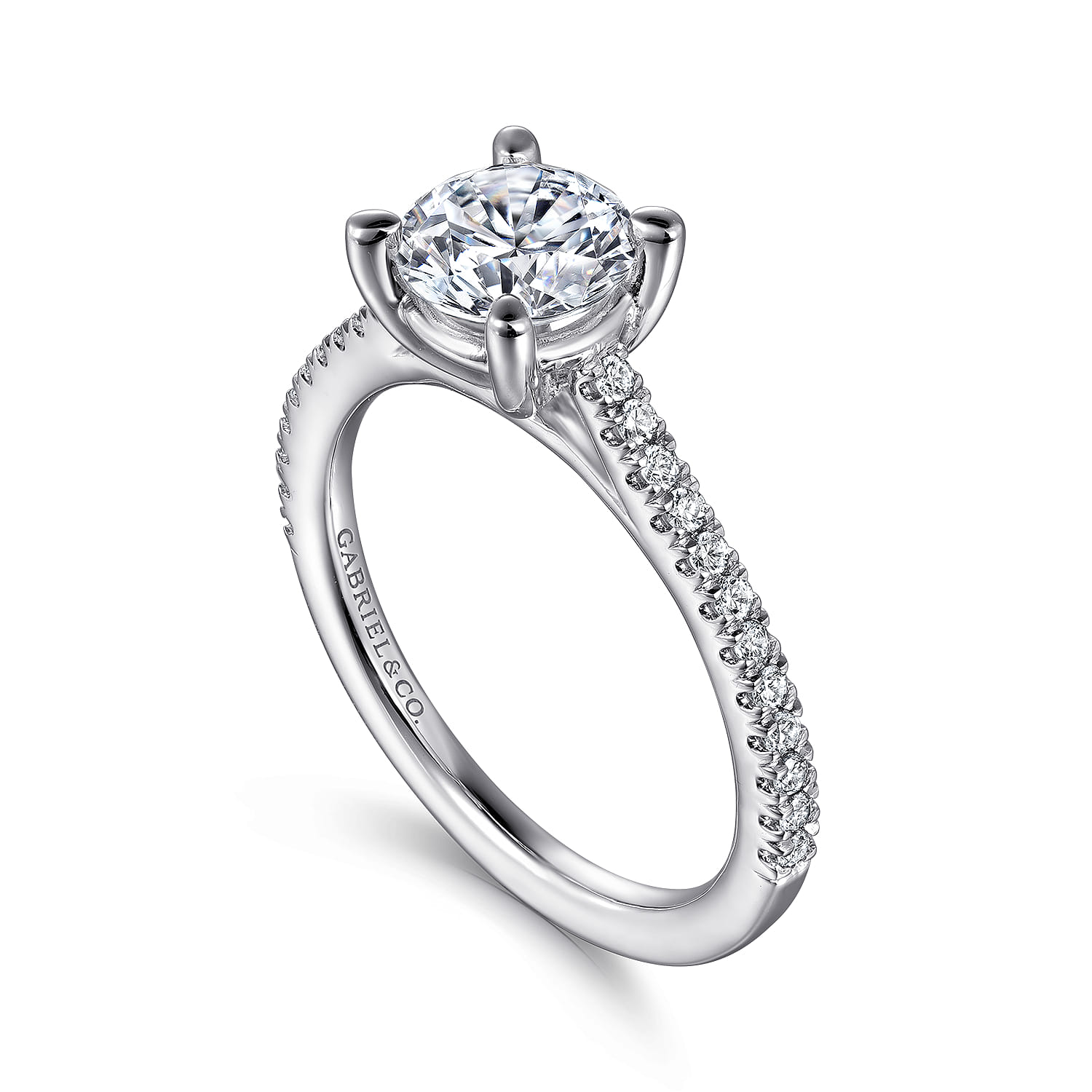 Abbie - 14K White Gold Round Diamond Engagement Ring - 0.21 ct - Shot 3