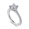 Abbie - 14K White Gold Round Diamond Engagement Ring - 0.21 ct