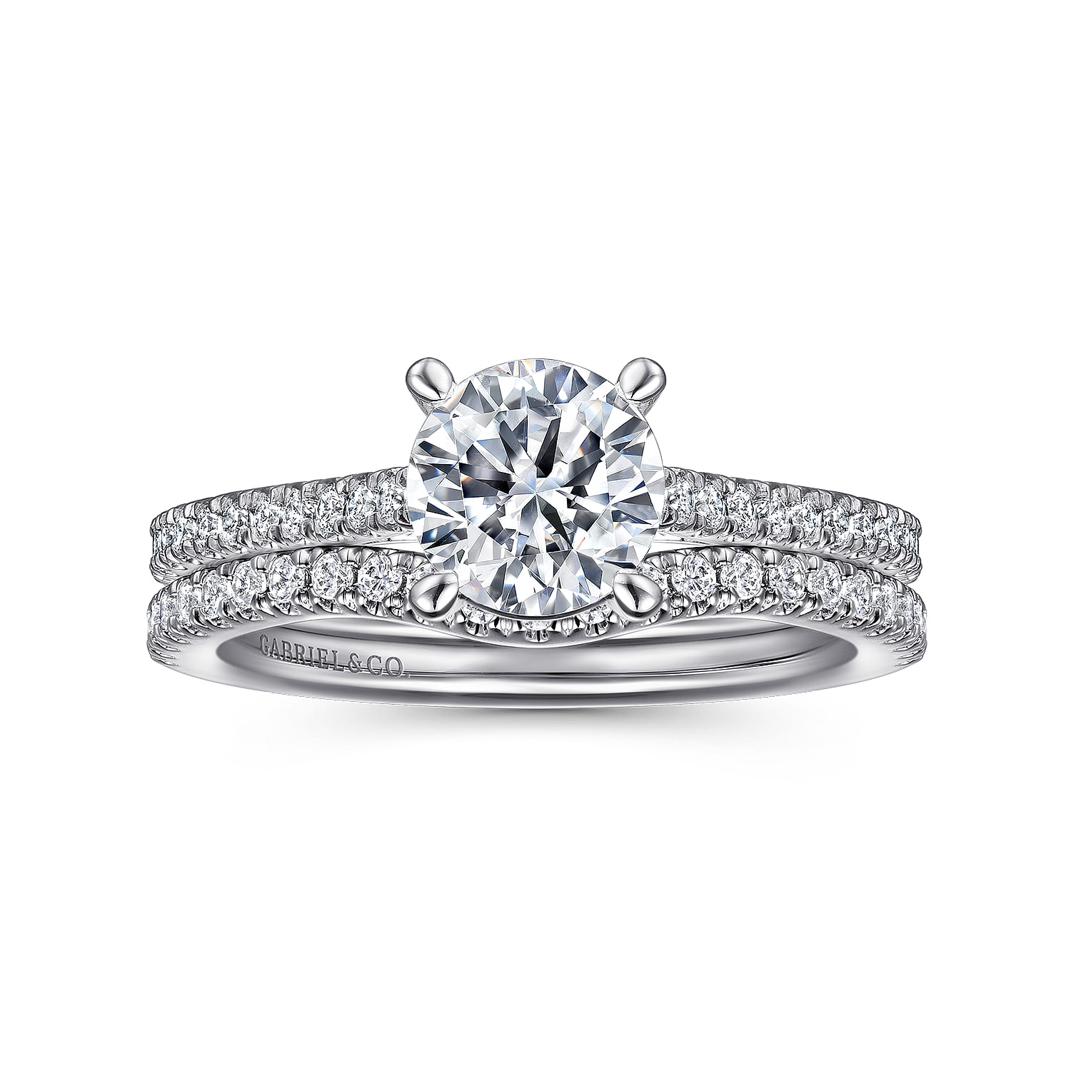 Abbie - 14K White Gold Round Diamond Engagement Ring - 0.21 ct - Shot 4
