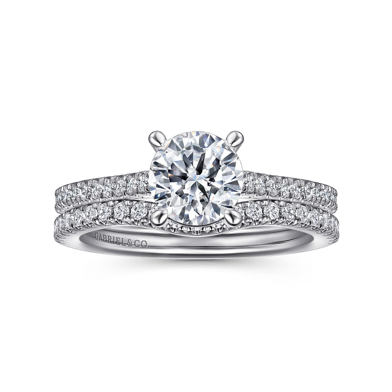 Abbie - 14K White Gold Round Diamond Engagement Ring - 0.21 ct - Shot 4