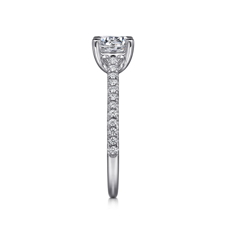 Abbie - 14K White Gold Round Diamond Engagement Ring - 0.21 ct - Shot 5