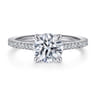 Abbie - 14K White Gold Round Diamond Engagement Ring - 0.21 ct