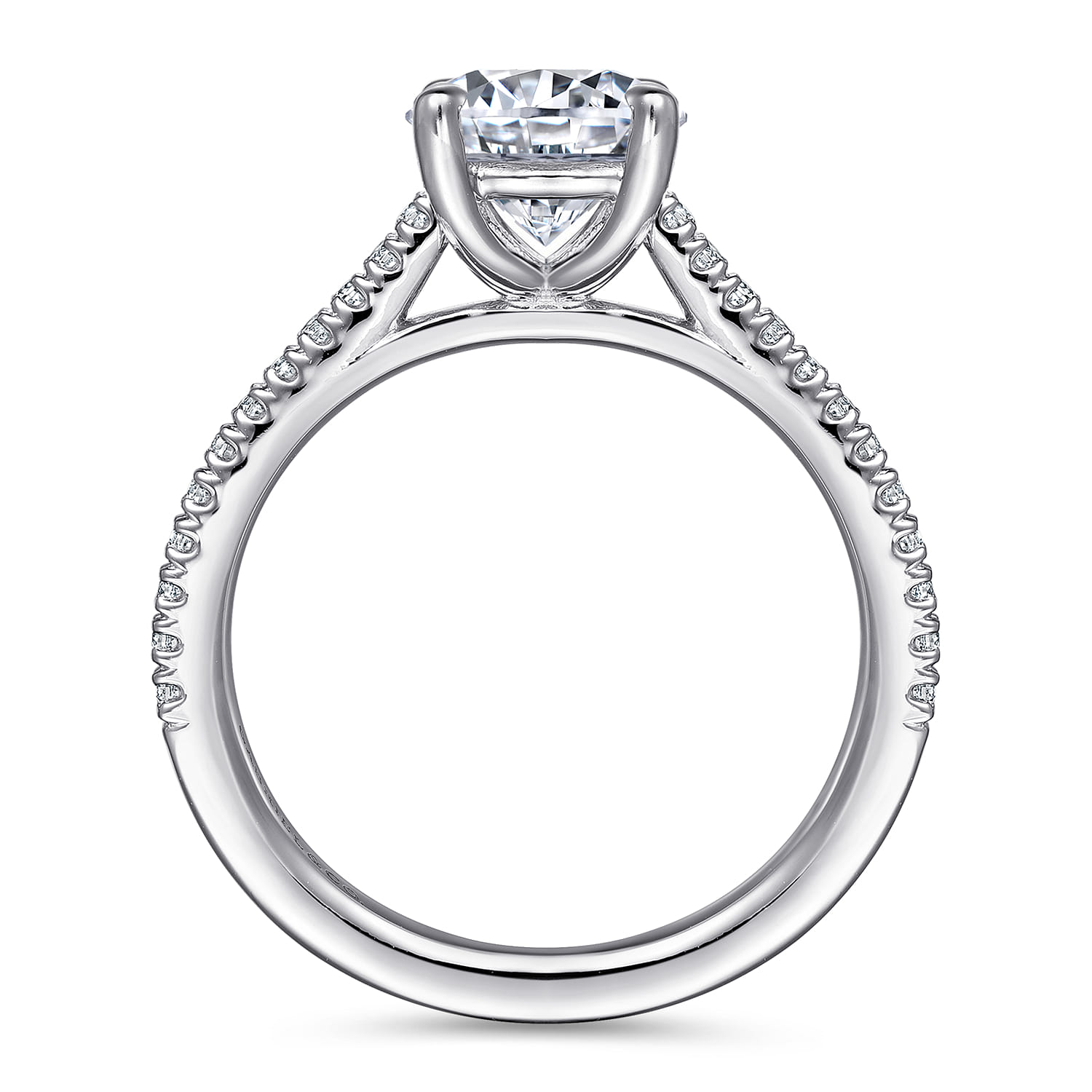 Abbie - 14K White Gold Round Diamond Engagement Ring - 0.21 ct - Shot 2