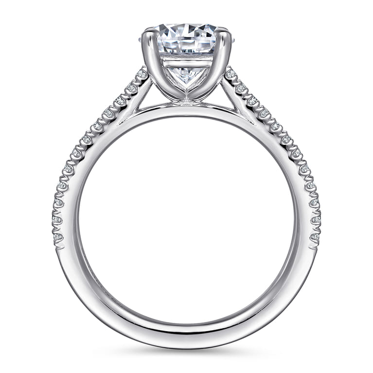 Abbie - 14K White Gold Round Diamond Engagement Ring - 0.21 ct - Shot 2