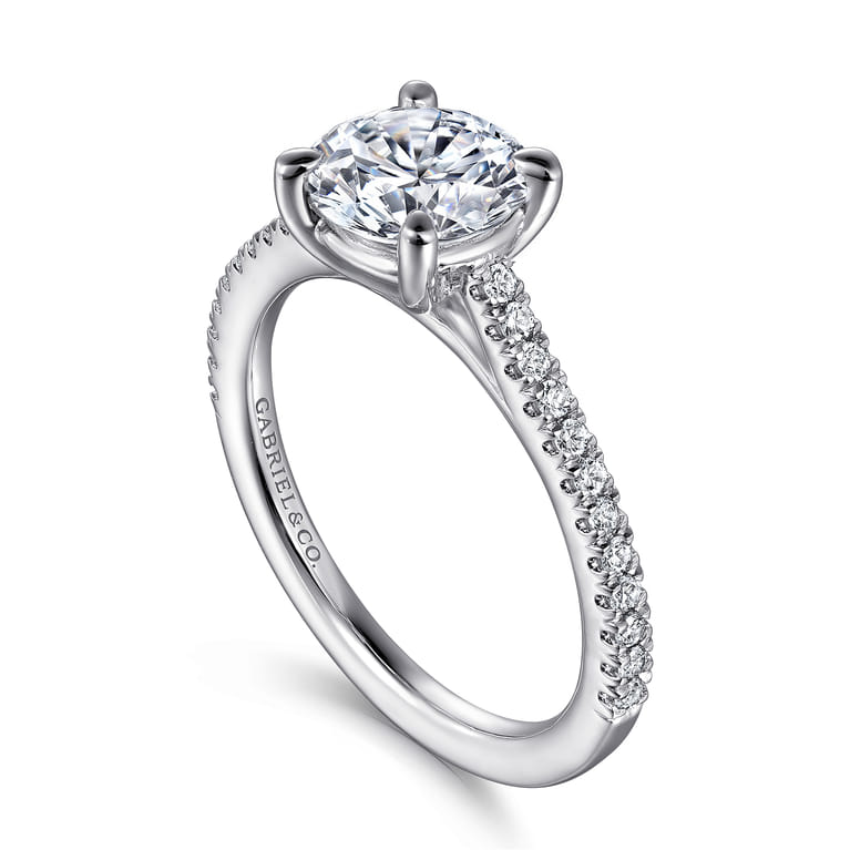 Abbie - 14K White Gold Round Diamond Engagement Ring - 0.21 ct - Shot 3