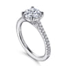 Abbie - 14K White Gold Round Diamond Engagement Ring - 0.21 ct
