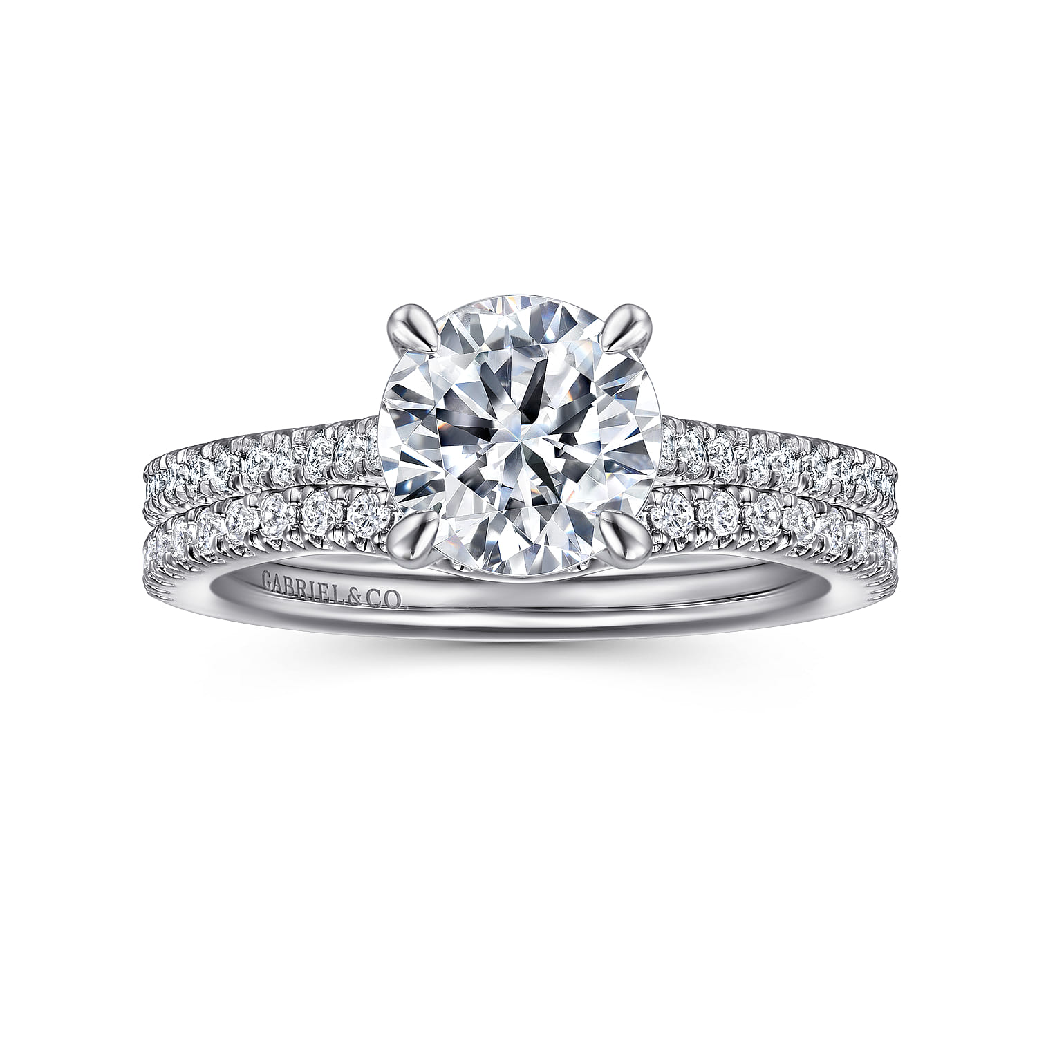 Abbie - 14K White Gold Round Diamond Engagement Ring - 0.21 ct - Shot 4