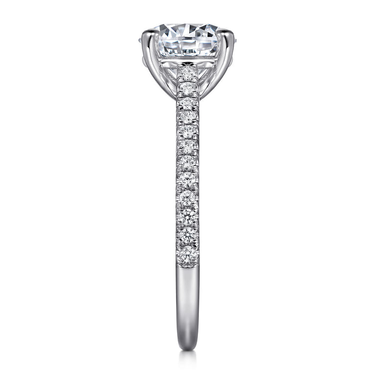 Abbie - 14K White Gold Round Diamond Engagement Ring - 0.21 ct - Shot 5