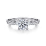 Silvey - 14K White Gold Round Single Prong Diamond Engagement Ring - 0.7 ct