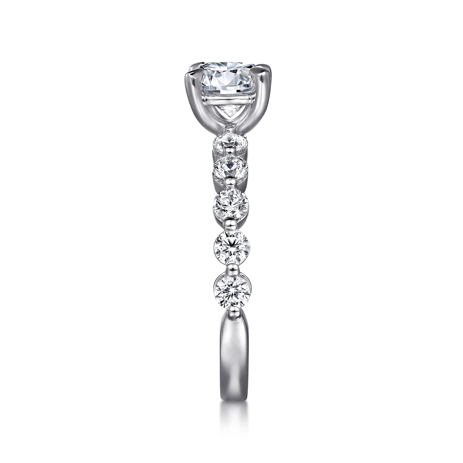 Silvey - 14K White Gold Round Single Prong Diamond Engagement Ring - 0.7 ct - Shot 4