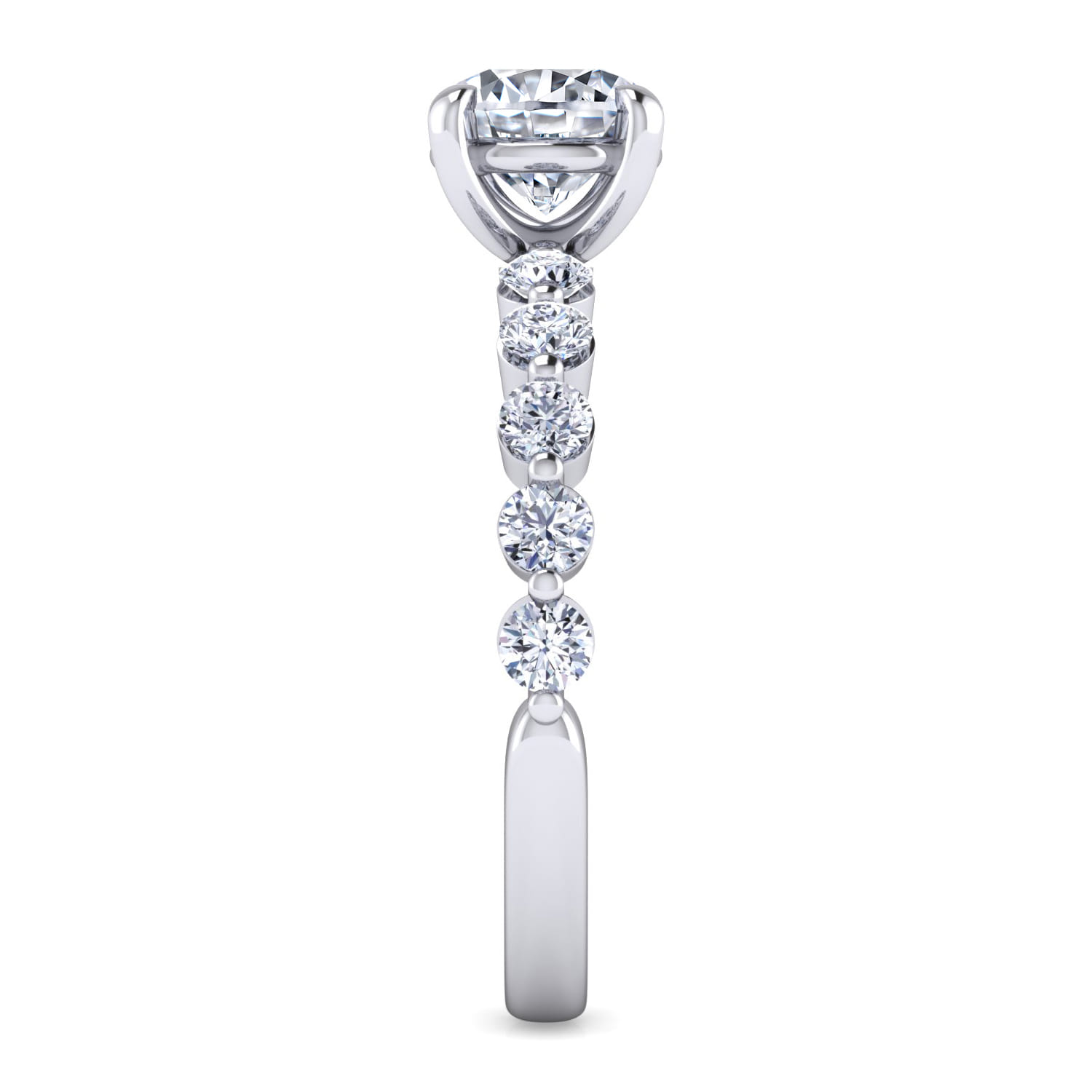 Silvey - 14K White Gold Round Single Prong Diamond Engagement Ring - 0.7 ct - Shot 5