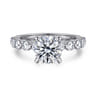 Silvey - 14K White Gold Round Single Prong Diamond Engagement Ring - 0.7 ct