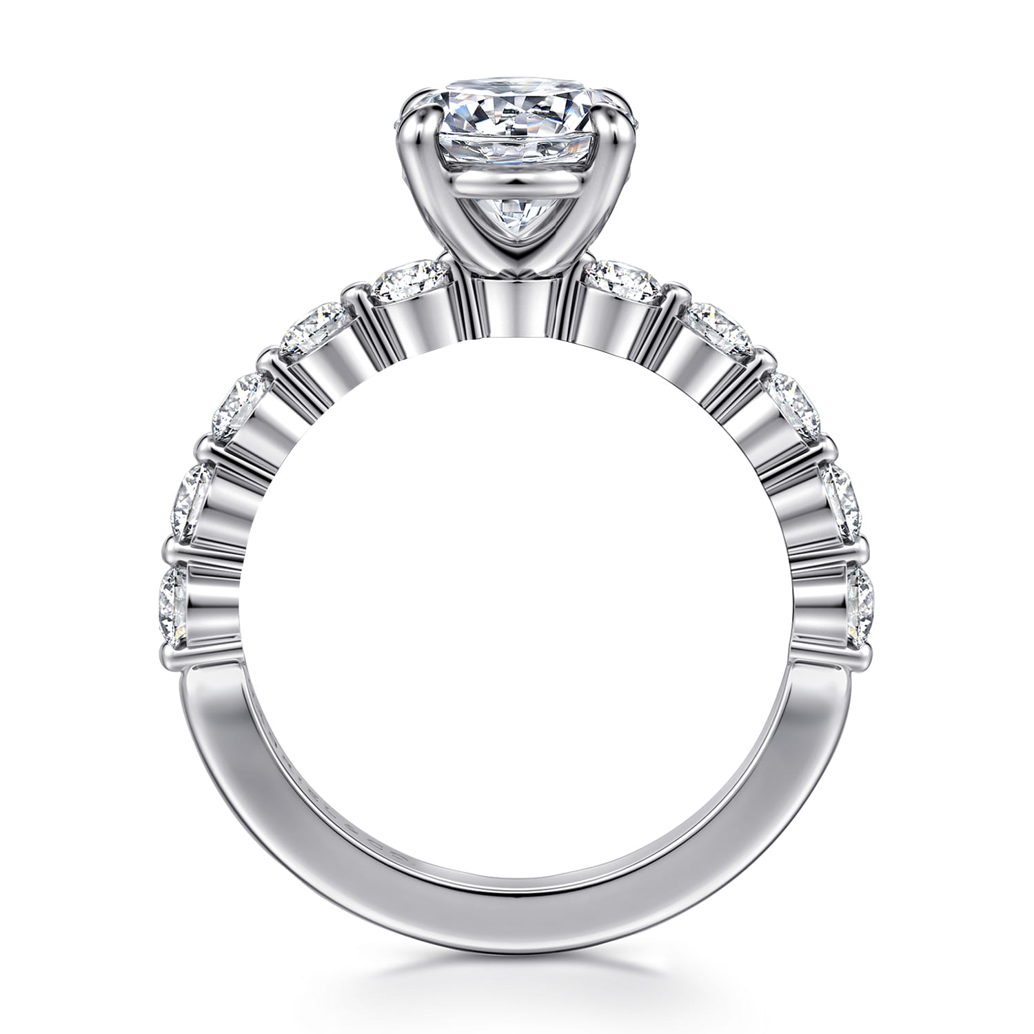 Silvey - 14K White Gold Round Single Prong Diamond Engagement Ring - 0.7 ct - Shot 2