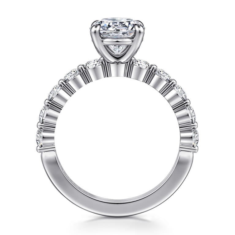 Silvey - 14K White Gold Round Single Prong Diamond Engagement Ring - 0.7 ct - Shot 2