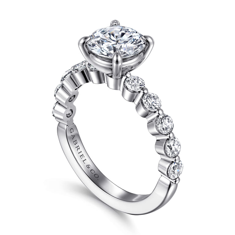 Silvey - 14K White Gold Round Single Prong Diamond Engagement Ring - 0.7 ct - Shot 3