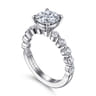 Silvey - 14K White Gold Round Single Prong Diamond Engagement Ring - 0.7 ct