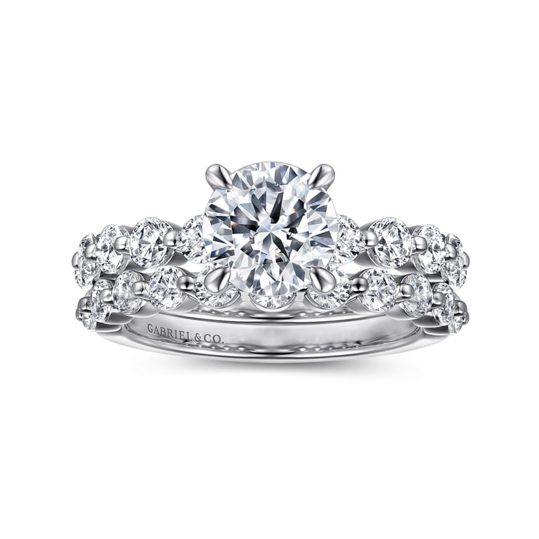 Silvey - 14K White Gold Round Single Prong Diamond Engagement Ring - 0.7 ct - Shot 4