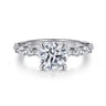 Silvey - 14K White Gold Round Single Prong Diamond Engagement Ring - 0.7 ct