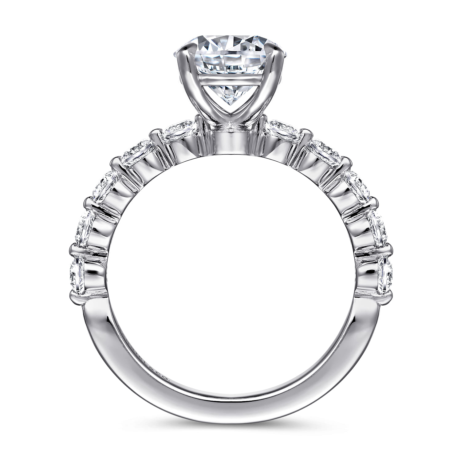 Silvey - 14K White Gold Round Single Prong Diamond Engagement Ring - 0.7 ct - Shot 2