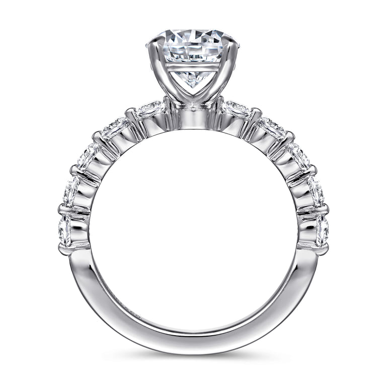 Silvey - 14K White Gold Round Single Prong Diamond Engagement Ring - 0.7 ct - Shot 2