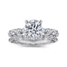 Silvey - 14K White Gold Round Single Prong Diamond Engagement Ring - 0.7 ct